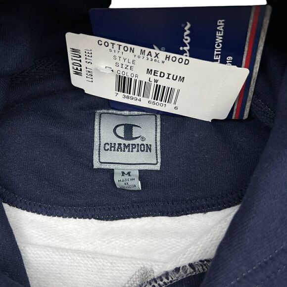 New Champion Unisex US M Grey Hoodie Sport Casual Printed Long Sleeve Pullover  - Picture 12 of 12